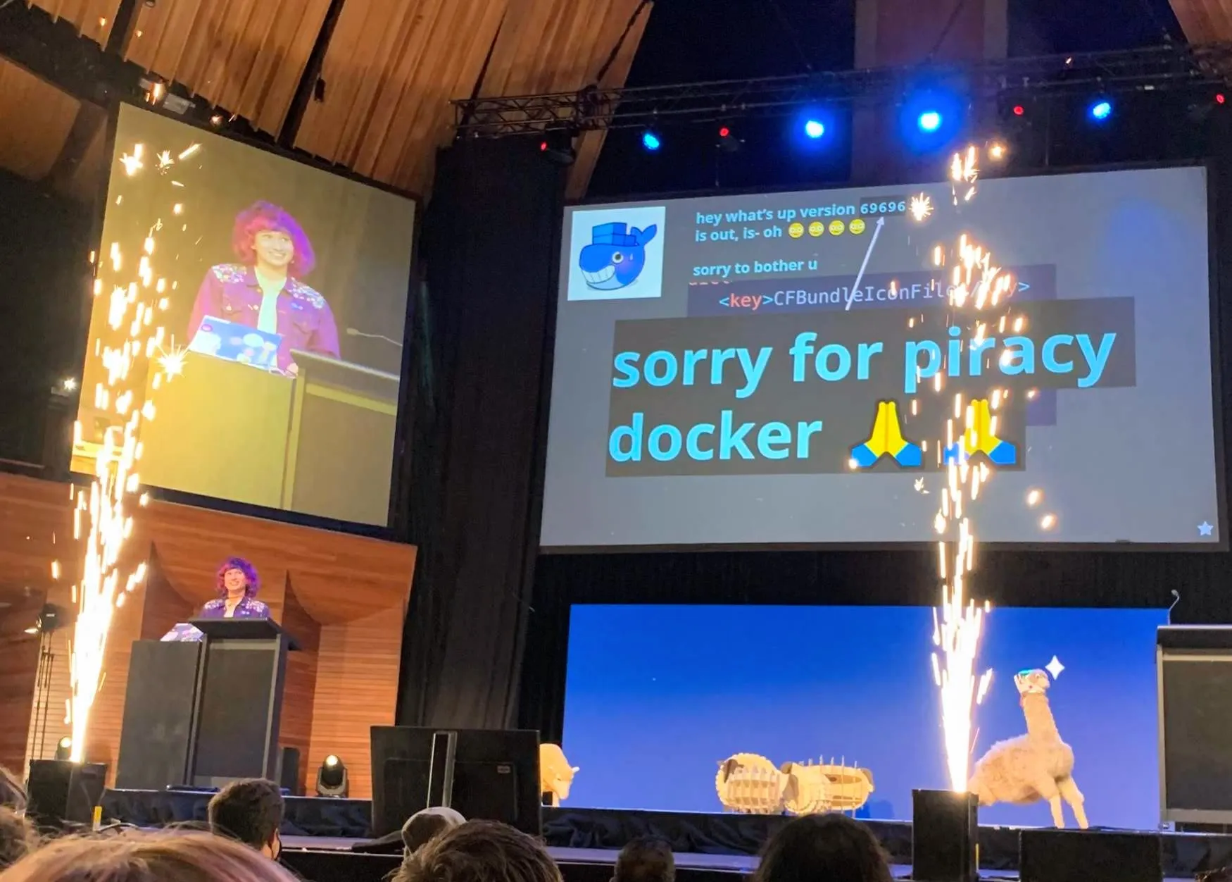 A conference presentation going well